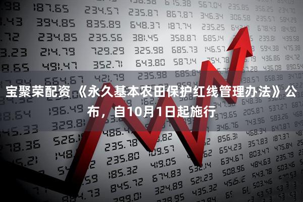 宝聚荣配资 《永久基本农田保护红线管理办法》公布，自10月1日起施行