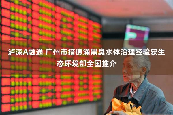 泸深A融通 广州市猎德涌黑臭水体治理经验获生态环境部全国推介